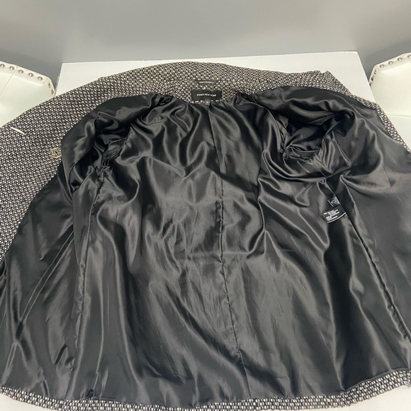 JONES NEW YORK Wool Blend Black & White Double Breasted Coat Size 12 Career Warm - Picture 12 of 16